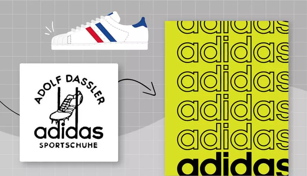 lich su va su phat trien cua logo adidas 1