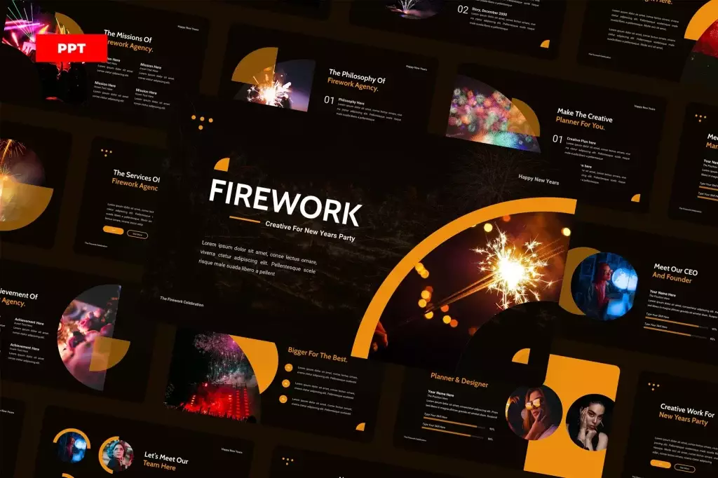 Firework New Years Party - PowerPoint
